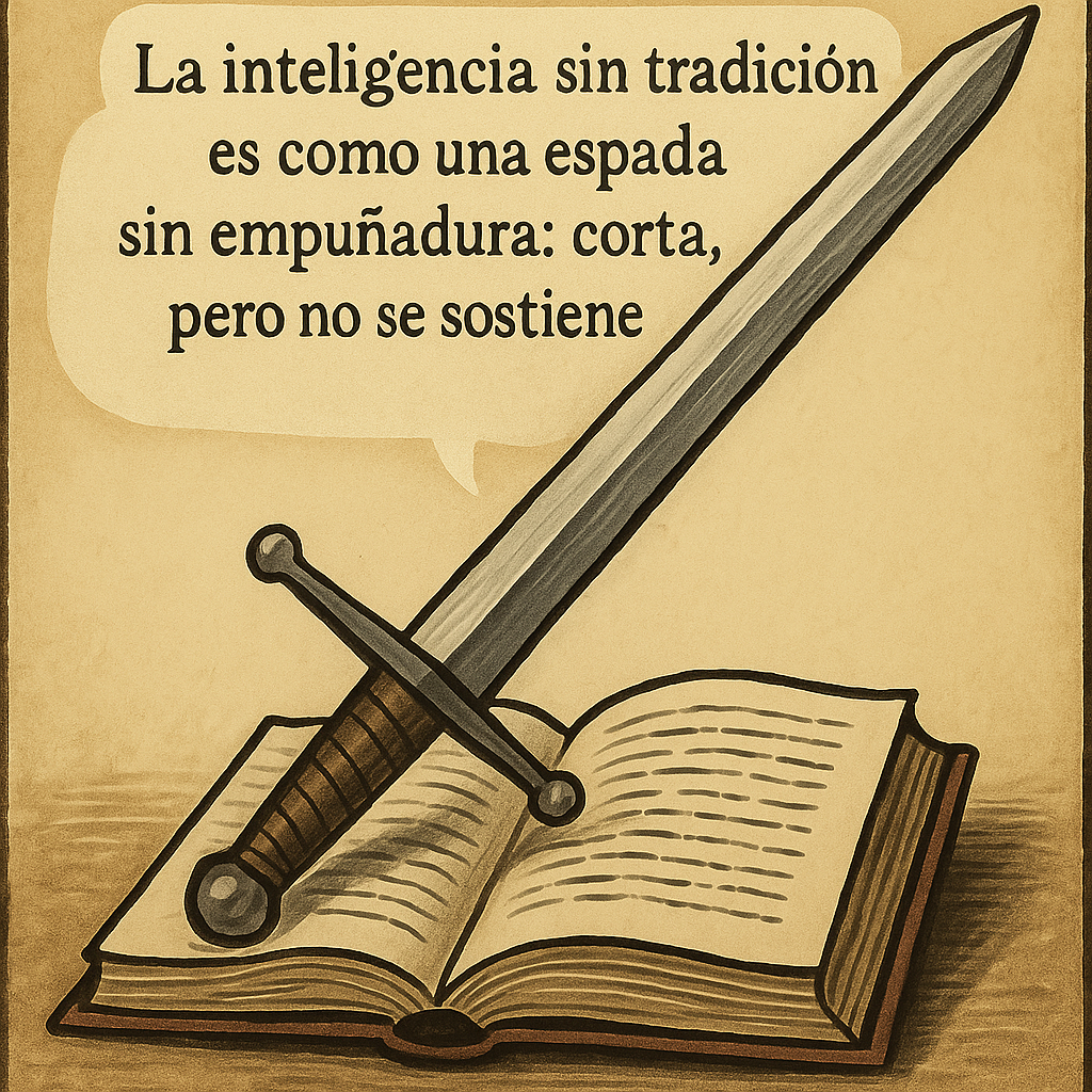 La inteligencia sin tradición es como una espada sin empuñadura: corta, pero no se sostiene.